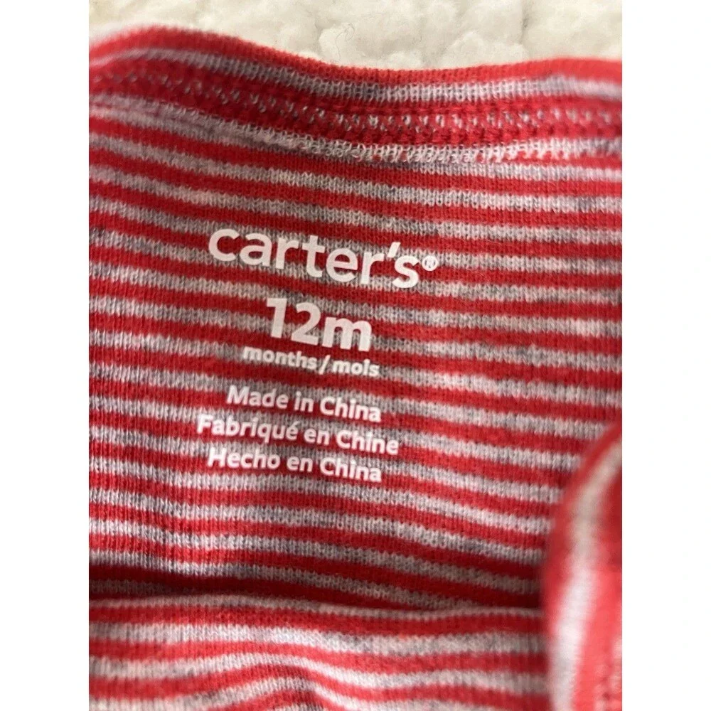 Carter’s Baby Boy Bodysuits 12M Lot of 4 – Cute Sayings & Stripes